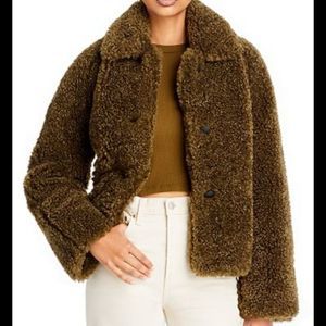 Women’s rag & bone Hesper Cropped Faux Fur Jacket Size Medium NWOT